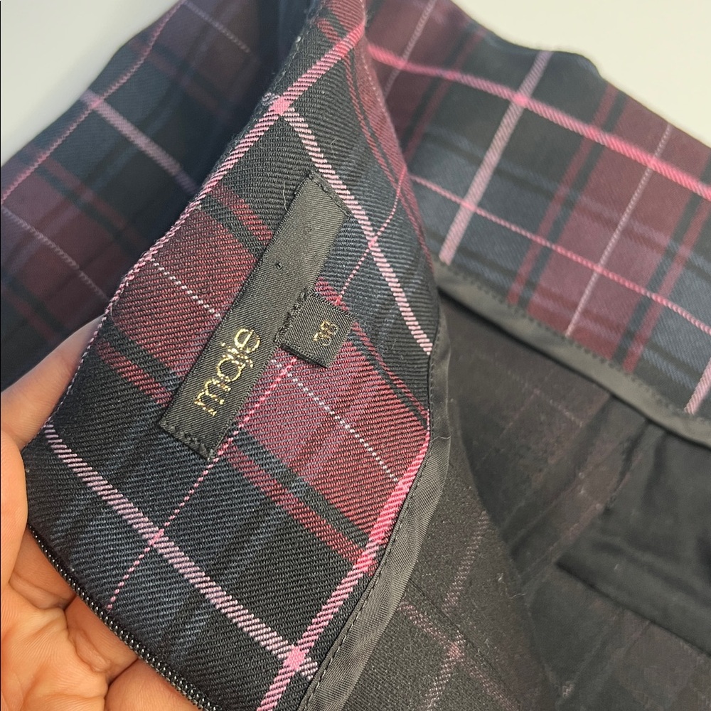 Maje mini skirt pleated flared preppy tartan Wool dark Academia traditional - Picture 10 of 13